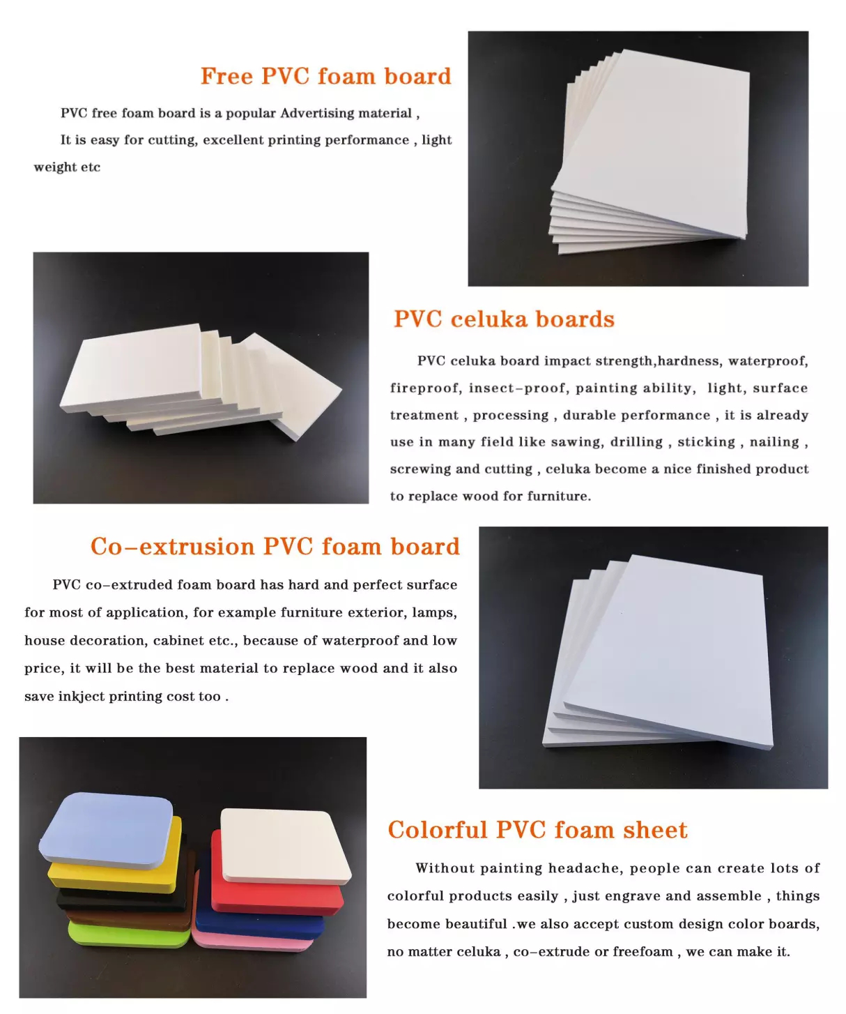 Tablero de espuma de PVC