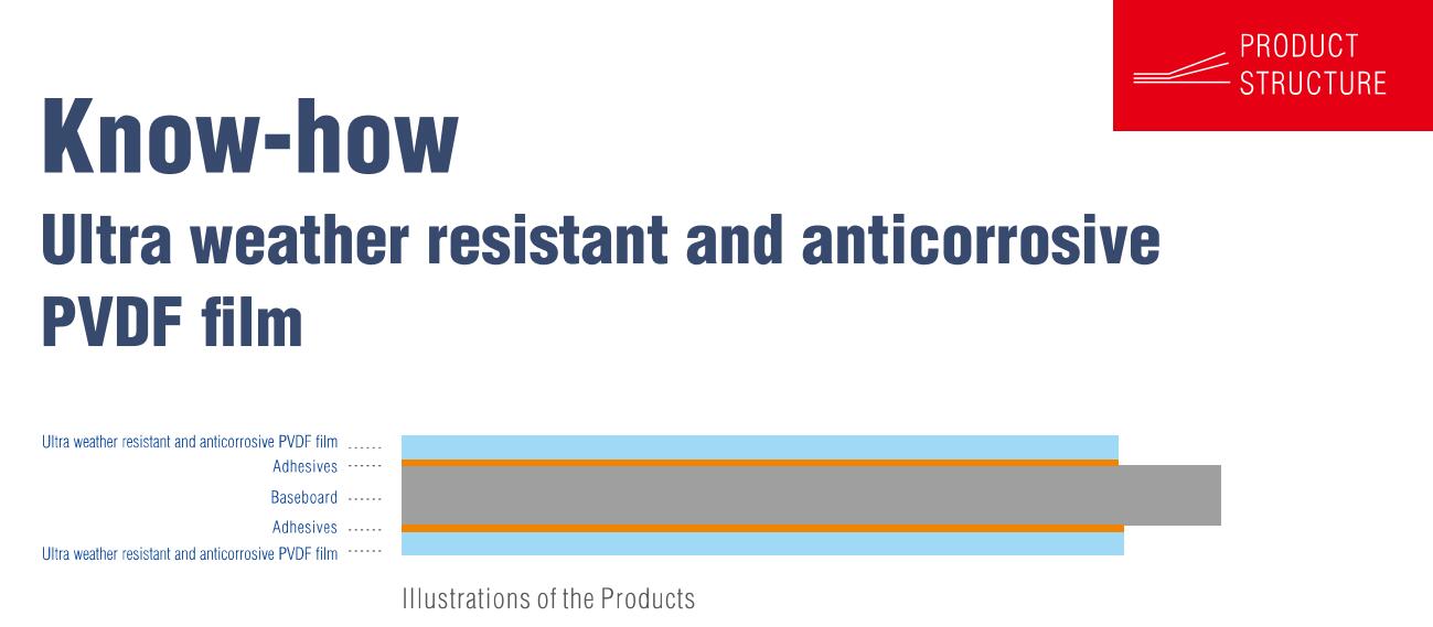 Estructura de acero laminado de pel&iacute;cula PVDF